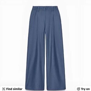 Elegant Blue Women's Wide-Leg Pants